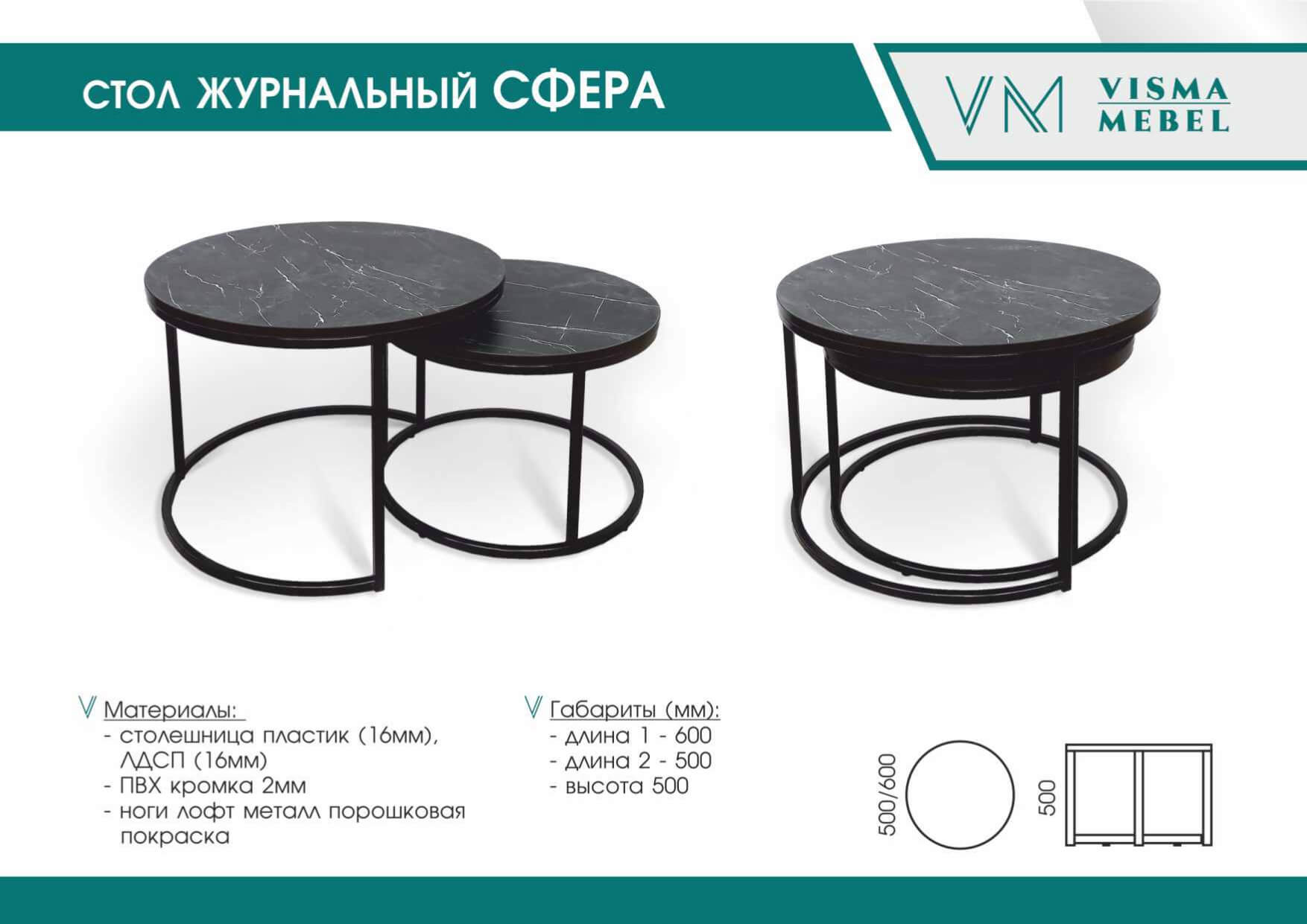 Обеденные столы Visma 5